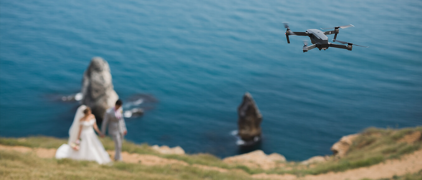 Filmagem com drone na cinematografia de casamentos